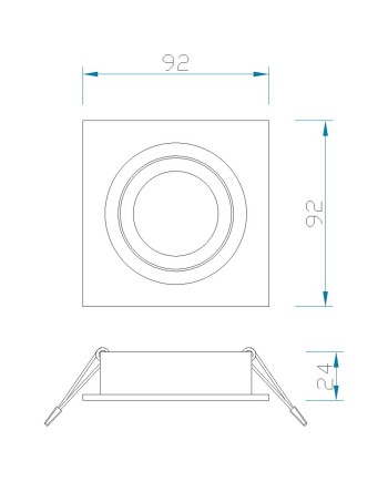 BASICO GU10 * EMPOTRABLE CUADRADO Nickel Satin